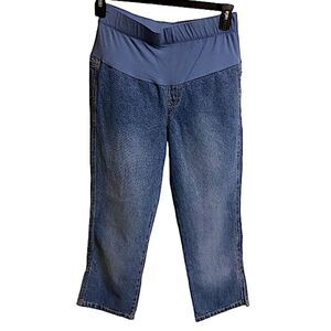 Motherhood Maternity Womens Size Small Jeans Embroidered Pockets Stonewash